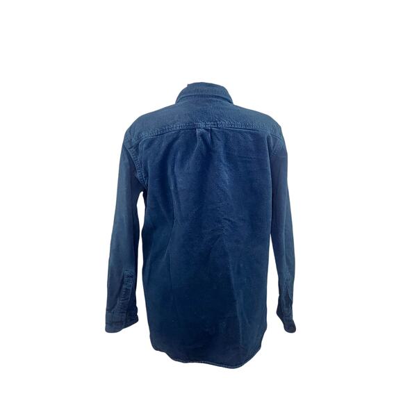 L.L. Bean Traditional Fit Button Down Heavy Flannel Shirt Top Blue M - Picture 2 of 3